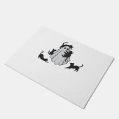 かわいい幽霊と黒猫クラシックTシャツ ドアマット (アングル)