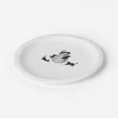 かわいい幽霊と黒猫クラシックTシャツ ペーパープレート (アングル)