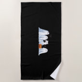 かわいい幽霊と黒猫ハロウィン不気味- Seas ビーチタオル (正面)