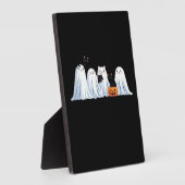 かわいい幽霊と黒猫ハロウィン不気味- Seas フォトプラーク (側面)