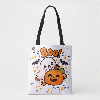 かわいい幽霊のかぼちゃのハロウィントートバッグ トートバッグ
