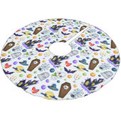 かわいい幽霊のよく出るハウスハロウィーンパターン ブラッシュドポリエステルツリースカート (アングル)