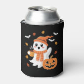 かわいい幽霊のアイコーヒーハロウィン 缶クーラー (缶正面)