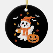 かわいい幽霊のアイスクラブハロウィン セラミックオーナメント (正面)