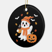 かわいい幽霊のアイスクラブハロウィン セラミックオーナメント (左)