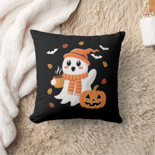 かわいい幽霊のアイスクーヒー ハロウィン クッション