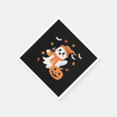 かわいい幽霊のアイスクーヒー ハロウィン スタンダードカクテルナプキン (角)