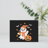 かわいい幽霊のアイスクーヒー ハロウィン ポストカード (スタンド正面)