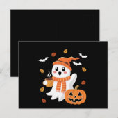 かわいい幽霊のアイスクーヒー ハロウィン ポストカード (正面/裏面)