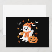 かわいい幽霊のアイスクーヒー ハロウィン 招待状 (正面/裏面)