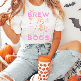 かわいい幽霊のアイスコーヒー コールドブリューとブース グラフィック Tシャツ