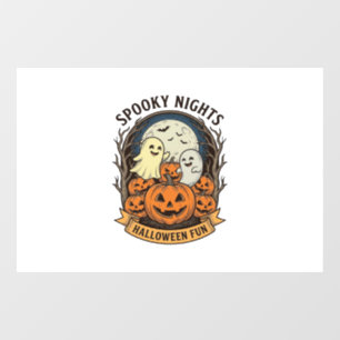 かわいい幽霊のカボチャのビンテージ風彫刻ハロウィンアート ウィンドウサイン