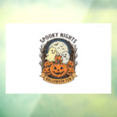 かわいい幽霊のカボチャのビンテージ風彫刻ハロウィンアート ウィンドウサイン (シート3)