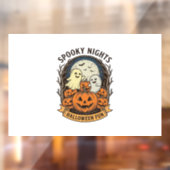 かわいい幽霊のカボチャのビンテージ風彫刻ハロウィンアート ウィンドウサイン (シート2)
