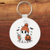 かわいい幽霊のコーヒーハロウィン幽霊コーヒー キーホルダー (正面)