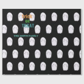 かわいい幽霊のトリックまたはトリート ラッピングペーパー (フラット)