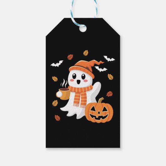 かわいい幽霊のハロウィンアイスコーヒー ギフトタグ (裏面)