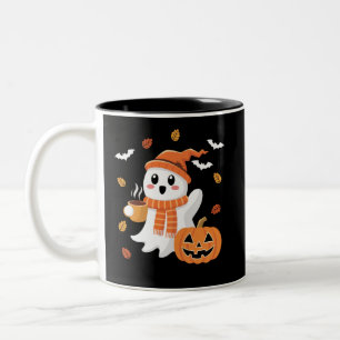 かわいい幽霊のハロウィンアイスコーヒー ツートーンマグカップ