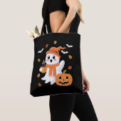 かわいい幽霊のハロウィンアイスコーヒー トートバッグ (クローズアップ)