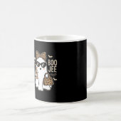 かわいい幽霊のハロウィンヒョウ柄デザイン_1 コーヒーマグカップ (正面右)