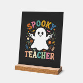 かわいい幽霊のハロウィーンの先生のデザイン_1 アクリルサイン (傾斜)