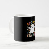 かわいい幽霊のハロウィーン教師デザイン_1 コーヒーマグカップ (正面左)