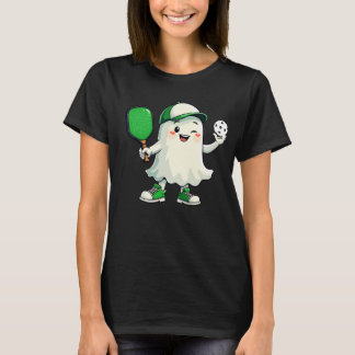 かわいい幽霊のピックルボールパドル ハロウィンピックルボール Tシャツ