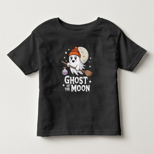 かわいい幽霊のムーンハロウィーン トドラーTシャツ (正面)