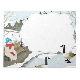 かわいい幽霊の冬の鴨池 ノートパッド