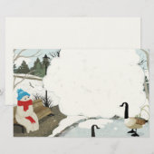 かわいい幽霊の冬の鴨池 便箋 (正面/裏面)