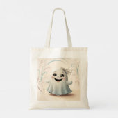 かわいい幽霊の友達のハロウィンデザイン トートバッグ (裏面)