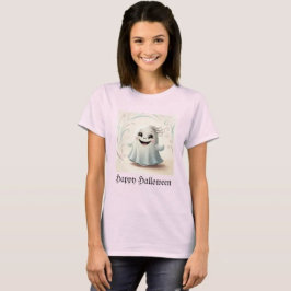 かわいい幽霊の友達のハロウィンデザイン Tシャツ