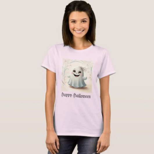 かわいい幽霊の友達のハロウィンデザイン Tシャツ