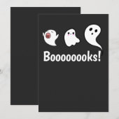 かわいい幽霊の本の招待状グリーティングカード 招待状 (正面/裏面)