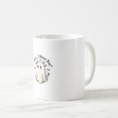 かわいい幽霊の牛のハロウィンTシャツデザイン コーヒーマグカップ (正面右)