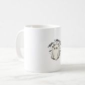 かわいい幽霊の牛のハロウィンTシャツデザイン コーヒーマグカップ (正面左)