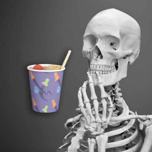 かわいい幽霊の薄紫。 紙コップ