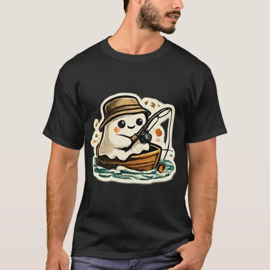 かわいい幽霊の釣り冒険 Tシャツ (正面)