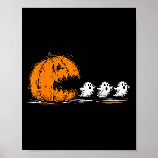 かわいい幽霊を追うソーキーのかぼちゃ ハロウィンパレード ポスター (正面)