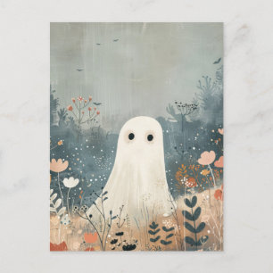 かわいい幽霊インザメドウズハロウィーン ポストカード