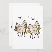 かわいい幽霊ウマズハロウィーントリックまたはトリート 招待状 (正面/裏面)