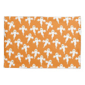 かわいい幽霊オレンジハロウィーン 枕カバー (裏面-左)