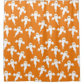 かわいい幽霊オレンジ シャワーカーテン (正面)