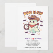 かわいい幽霊カウボーイパーティーカード 招待状 (正面/裏面)