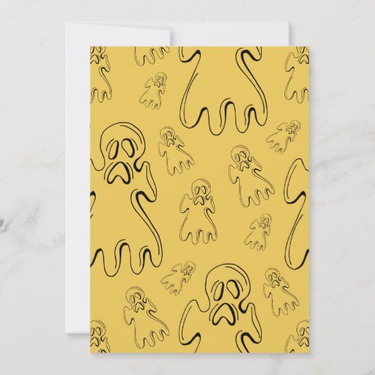 かわいい幽霊カットアウトおもしろいグリーティング カード (裏面)