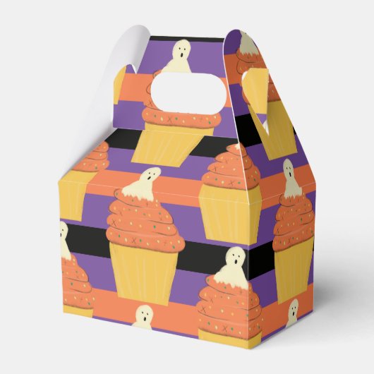 かわいい幽霊カップケーキハローウィンパーティお願いボックス フェイバーボックス (正面サイド)