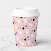 かわいい幽霊カップルグールハロウィーン紙吹雪紙C 紙コップ (裏面)