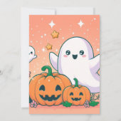 かわいい幽霊カボチャ&スターズハローウィンパーティ 招待状 (裏面)