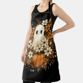 かわいい幽霊カボチャ&秋花 – ハロウィーン エプロン (インサイチュ)