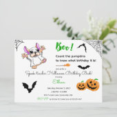 かわいい幽霊カボチャHalloween 2nd誕生日 招待状 (スタンド正面)